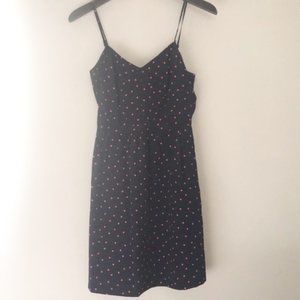 J. Crew Silk Navy Polka Dot Skater Dress